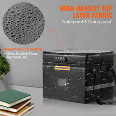 Fireproof Document Box, Fireproof Document Bag with Lock 2000_, Fireproof and Waterproof File Box 450x140x315 mm with Zipper & Handle, for Money, Documents, Jewelry and Passport