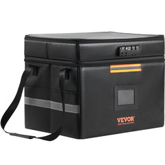 Fireproof Document Box, Fireproof Document Bag with Lock 2000_, Fireproof and Waterproof File Box 450x140x315 mm with Zipper & Handle, for Money, Documents, Jewelry and Passport