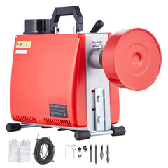 Drain Cleaner Machine 66FT x 5/8" 250W Sewer Snake Auger Manual Feed
