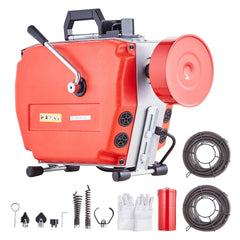Drain Cleaner Machine 120FT x 7/8" 420W Sewer Snake Auger Manual Feed