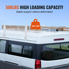 2-Bar Van Roof Ladder Rack Alloy Adjustable 47.2"-78.7" for Full-Size Vans