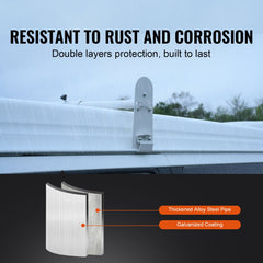 Van Roof Ladder Rack, 3 Bars Alloy Steel Roof Racks, 750 LBS Capacity Rain-Gutter Roof Rack, Adjustable Length 40.2" to 74.8", Van Ladder Rack Compatible with Chevrolet Express, GMC Savana, etc