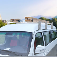 Van Roof Ladder Rack, 3 Bars Alloy Steel Roof Racks, 750 LBS Capacity Rain-Gutter Roof Rack, Adjustable Length 40.2" to 74.8", Van Ladder Rack Compatible with Chevrolet Express, GMC Savana, etc