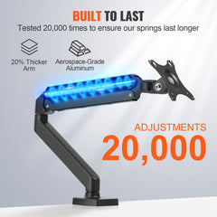 Single Monitor Mount, Supports 13"-32", 330-813 mm Screen, Fully Adjustable Gas Spring Monitor Arm, Hold up to 9.1 kg, Computer Monitor Stand Holder with C-Clamp/Grommet Mounting Base, VESA Mount Bracket