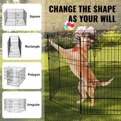 Dog Playpen, 8 Pcs 30"H x 24"W Panels Foldable Metal Pet Exercise Pen, Dog Fence Indoor and Outdoor Pen with Door, 600D Oxford Fabric Bottom Pad, Pet Playpen for Dogs, Cats, Other Small Animals
