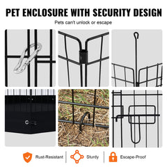 Dog Playpen, 8 Pcs 30"H x 24"W Panels Foldable Metal Pet Exercise Pen, Dog Fence Indoor and Outdoor Pen with Door, 600D Oxford Fabric Bottom Pad, Pet Playpen for Dogs, Cats, Other Small Animals