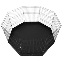 Dog Playpen, 8 Pcs 30"H x 24"W Panels Foldable Metal Pet Exercise Pen, Dog Fence Indoor and Outdoor Pen with Door, 600D Oxford Fabric Bottom Pad, Pet Playpen for Dogs, Cats, Other Small Animals