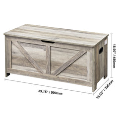Kids Toy Storage Bench Wooden Toy Box Chest 38.98 x 15.55 x 18.9 in Gray