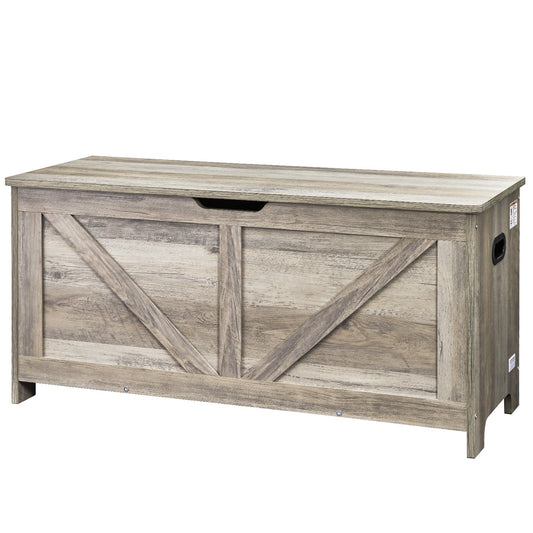 Kids Toy Storage Bench Wooden Toy Box Chest 38.98 x 15.55 x 18.9 in Gray