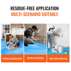 Carpet Protection Film, 40" x 84' Floor and Surface Shield, Easy to Cut Simple Installation, Fiber Fabric Car Mat Protection Film Roll for Construction & Renovation,Blue