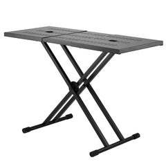 DJ Table Stand, (820-1095)x465 mm Portable DJ Laptop and Controller Stand, Lightweight DJ Desk DJ Booth Adjustable Height DJ Stand, Foldable Double-X Keyboard Stand & Tabletop, Audio Mixer Stand