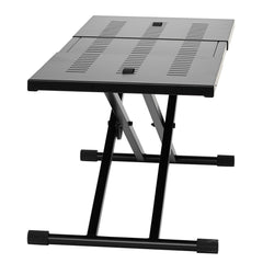 DJ Table Stand, (820-1095)x465 mm Portable DJ Laptop and Controller Stand, Lightweight DJ Desk DJ Booth Adjustable Height DJ Stand, Foldable Double-X Keyboard Stand & Tabletop, Audio Mixer Stand