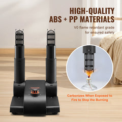 Foldable 2-Tube Shoe Dryer Boot Dryer with Heat Blower Black & Orange