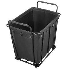Laundry Cart, Rolling Grocery Utility Cart with Waterproof Liner & Swivel Wheels, 118 KG Large Load Capacity, Heavy Duty Shopping Basket for Laundry, Shopping, Camping, Grocery, Luggage, Black