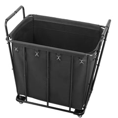 Laundry Cart, Rolling Grocery Utility Cart with Waterproof Liner & Swivel Wheels, 118 KG Large Load Capacity, Heavy Duty Shopping Basket for Laundry, Shopping, Camping, Grocery, Luggage, Black