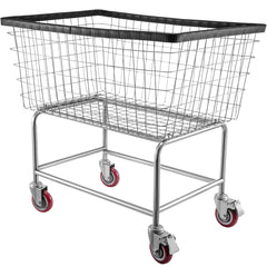 Wire Laundry Cart Wire Laundry Basket 4.5 Bushel Heavy Duty w/ 5'' Wheels