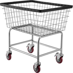 Wire Laundry Cart Wire Laundry Basket 2.8 Bushel Heavy Duty w/ 4'' Wheels