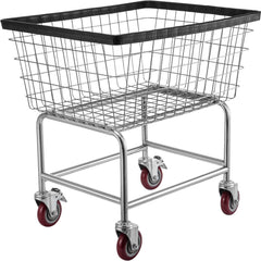 Wire Laundry Cart Wire Laundry Basket 2.8 Bushel Heavy Duty w/ 4'' Wheels