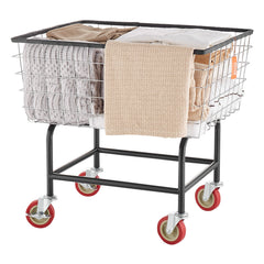 Wire Laundry Cart Wire Laundry Basket 2.8 Bushel Heavy Duty w/ 4'' Wheels