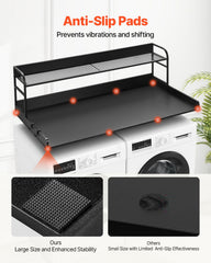 Washer Dryer Countertop with Shelf 54"x27" Wooden Washer Dryer Cover Black