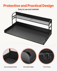 Washer Dryer Countertop with Shelf 54"x27" Wooden Washer Dryer Cover Black