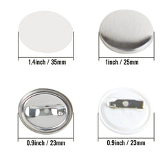 1" 25mm Button Badge Parts Supplies for Button Maker Machine 500 Sets