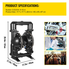 75 GPM Air-Operated Double Diaphragm Pump 2 Inch Inlet And Outlet