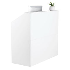 Reception Desk, 1180 x 500 x 1115 mm Rectangular Front Counter Table, Office Reception Desk, Retail Counter and Front Reception Counter, for Checkout, Lobby, Beauty Salon and Office, White
