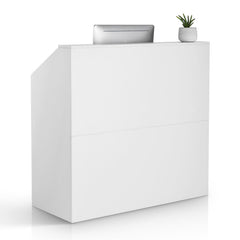 Reception Desk, 1180 x 500 x 1115 mm Rectangular Front Counter Table, Office Reception Desk, Retail Counter and Front Reception Counter, for Checkout, Lobby, Beauty Salon and Office, White