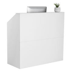 Reception Desk, 1180 x 500 x 1115 mm Rectangular Front Counter Table, Office Reception Desk, Retail Counter and Front Reception Counter, for Checkout, Lobby, Beauty Salon and Office, White