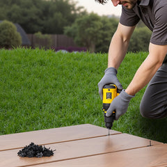 900PCS Hidden Deck Fasteners for Composite Decking Board, Universal Composite T Clips & Plastic Hidden Fasteners with Metal Screws,Polypropylene PP Clips Works with 6.5 mm Gaps, Black