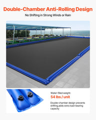 Pool Cover Water Bags, 5 Packs 2560 mm, Double Chamber Pool Cover Water Tubes, 0.4mm Thick PVC Bags Weights with Leakproof Screw Cap, for Inground Swimming-Pool Covers Winter Closing, Blue