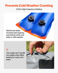 Pool Cover Water Bags, 5 Packs 2560 mm, Double Chamber Pool Cover Water Tubes, 0.4mm Thick PVC Bags Weights with Leakproof Screw Cap, for Inground Swimming-Pool Covers Winter Closing, Blue