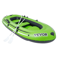 VEVOR Inflatable Boat, 5-Person Inflatable Fishing Boat, PVC Portable Boat Raft Kayak, 1158 mm Aluminum Oars, High-Output Pump, Fishing Rod Holders, and 2 Seats, 1100 lb Capacity for Adults, Kids