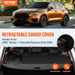 Retractable Cargo Cover for GMC Terrain + Chevrolet Equinox 2018-2024