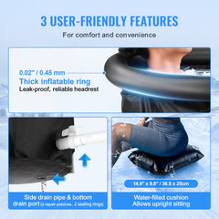 Ice Bath Tub, 80 cm Long Cold Water Therapy Plunge Tub for Athletes, Portable Outdoor Ice Barrel Plunge Pool for Recovery, 341L Inflatable Folding Bathtub with Cover, Home Ice Pod for Adult