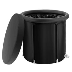 Ice Bath Tub, 80 cm Long Cold Water Therapy Plunge Tub for Athletes, Portable Outdoor Ice Barrel Plunge Pool for Recovery, 341L Inflatable Folding Bathtub with Cover, Home Ice Pod for Adult