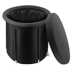 Ice Bath Tub, 80 cm Long Cold Water Therapy Plunge Tub for Athletes, Portable Outdoor Ice Barrel Plunge Pool for Recovery, 341L Inflatable Folding Bathtub with Cover, Home Ice Pod for Adult