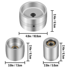 Belt Grinder 2" x 72" Wheel Set, Belt Knife Grinder Wheel Set, Aluminum Belt Grinder Wheel Crowned for Knife Grinder with 4" Drive Wheel (0.94" Bore), 3" Tracking Wheel and 2 x 2" Idler Wheels