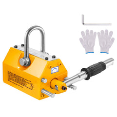 Magnetic Lifter, 600 kg Pulling Capacity, 2.5 Safety Factor, Neodymium & Steel, Lifting Magnet with Release, Permanent Lift Magnets, Heavy Duty Magnet for Hoist, Shop Crane, Block, Board