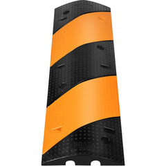 Rubber Speed Bump, 2 Pack 2 Channel Speed Bump Hump, 42\" Long Modular Speed Bump Rated 22000 LBS Load Capacity, 40.2 x 11.8 x 2.4 inch Garage Speed Bump for Asphalt Concrete Gravel Driveway