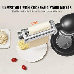 Pasta Attachment for KitchenAid Stand Mixer, Stainless Steel Pasta Sheet Roller Attachment, Pasta Maker Machine Accessory with 8 Adjustable Thickness Knob, KitchenAid Pasta Attachment by VEVOR