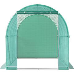 Walk-in Tunnel Greenhouse Galvanized Frame & Waterproof Cover 15x7x7 ft