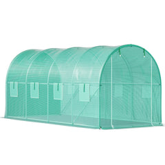 Walk-in Tunnel Greenhouse Galvanized Frame & Waterproof Cover 15x7x7 ft