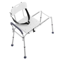 Sliding Tub Transfer Bench Shower Chair & Cut-Out Seat Reversible Backrest