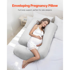 Pregnancy Pillow, G-Shaped Maternity Pillow, Full-Body Support Pillow with Removable & Washable Cover, Soft and Breathable Pregnancy Body Pillows for Back, Belly, Hips, Legs Relief