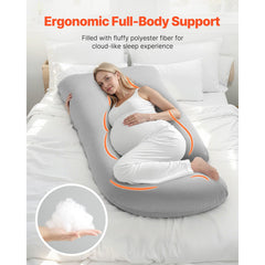 Pregnancy Pillow, G-Shaped Maternity Pillow, Full-Body Support Pillow with Removable & Washable Cover, Soft and Breathable Pregnancy Body Pillows for Back, Belly, Hips, Legs Relief