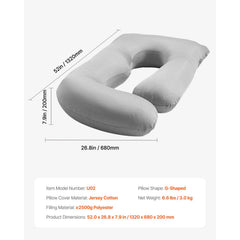 Pregnancy Pillow, G-Shaped Maternity Pillow, Full-Body Support Pillow with Removable & Washable Cover, Soft and Breathable Pregnancy Body Pillows for Back, Belly, Hips, Legs Relief