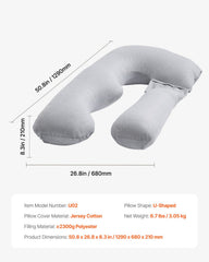 Pregnancy Pillow, U-Shaped Full Body Maternity Pillow for Pregnant Women, Soft and Breathable Pregnant Support Pillows with Removable & Washable Cover, Perfect for Back, Belly, Hip, Legs Relief