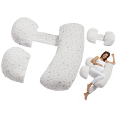 Pregnancy Pillows, Adjustable Maternity Pillow for Pregnant Women, Soft Pregnancy Body Pillow with Removable & Washable Cover for Back Belly Hip Support, Lightweight and Portable